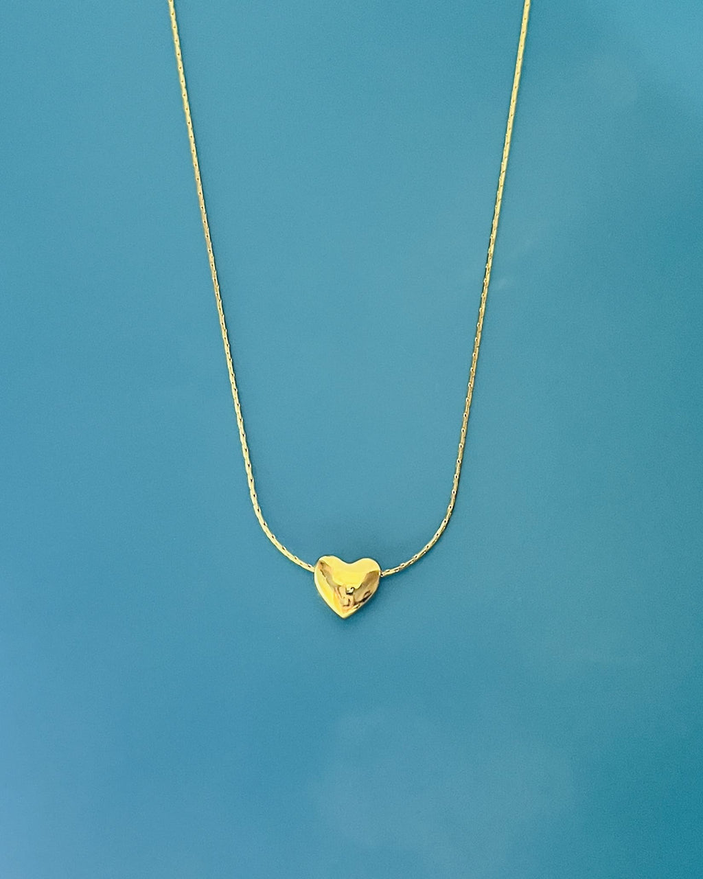 Minimalist Puffy Heart Choker Necklace