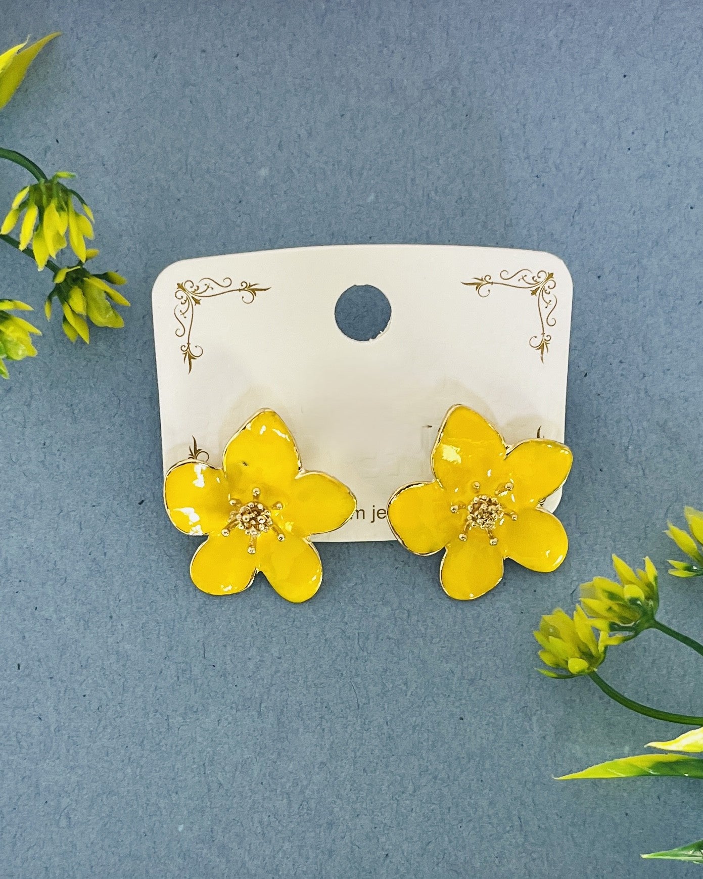 Blush Blossom Enamel Earrings