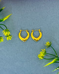 Sleek Chevron Gold Hoops