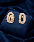 Gold Dual Oval Link Studs Earring