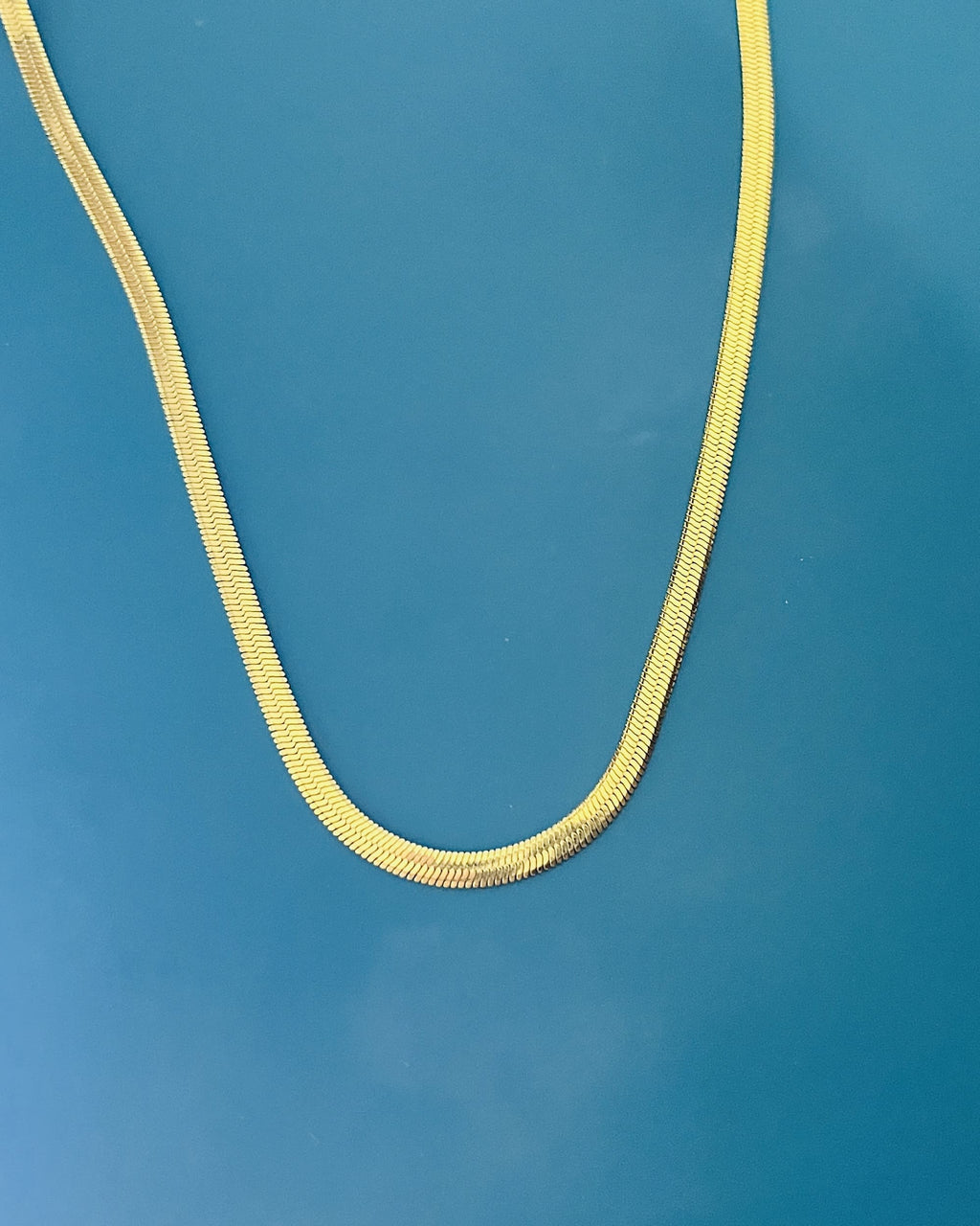 Gold Flat Snake Chain Necklace