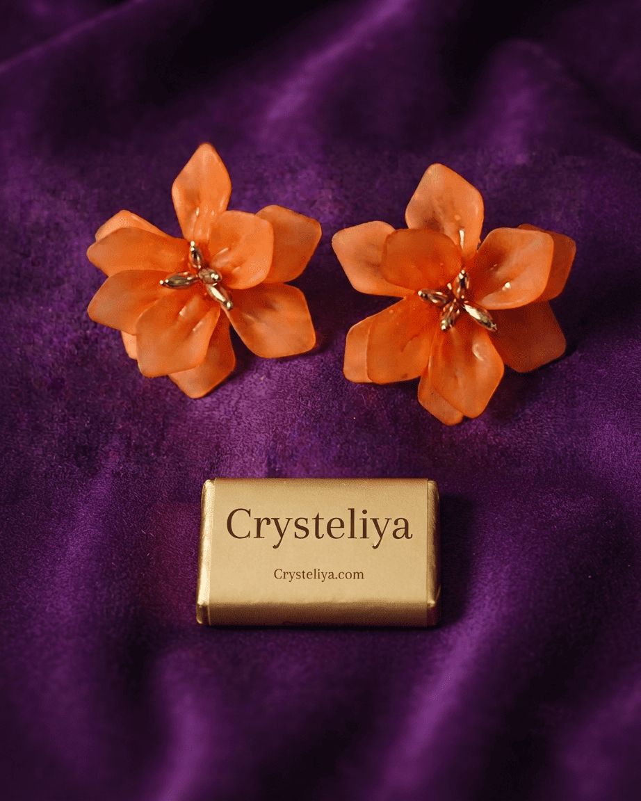 Crysteliya Sunset Bloom Floral Studs