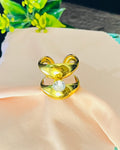 Double-Bow Solitaire Cuff Ring