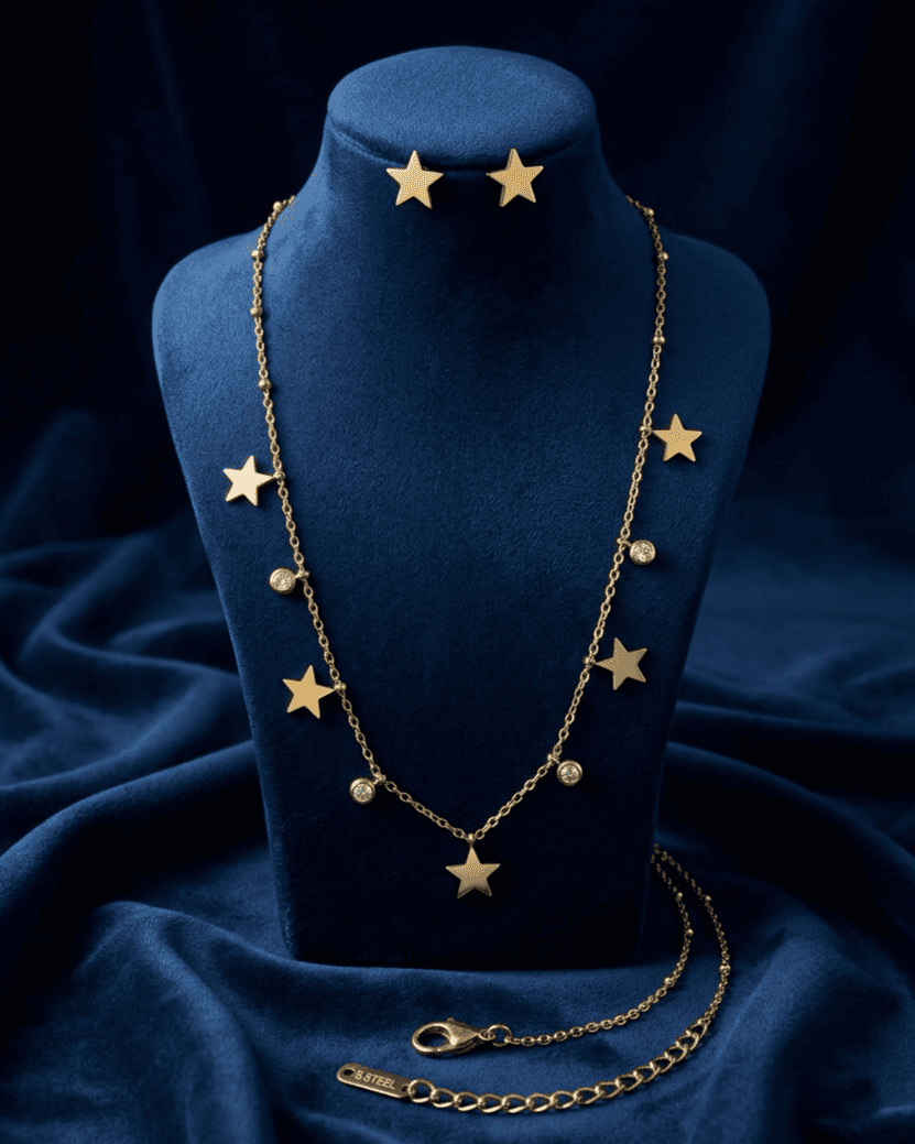 old Star Charm Set Necklace