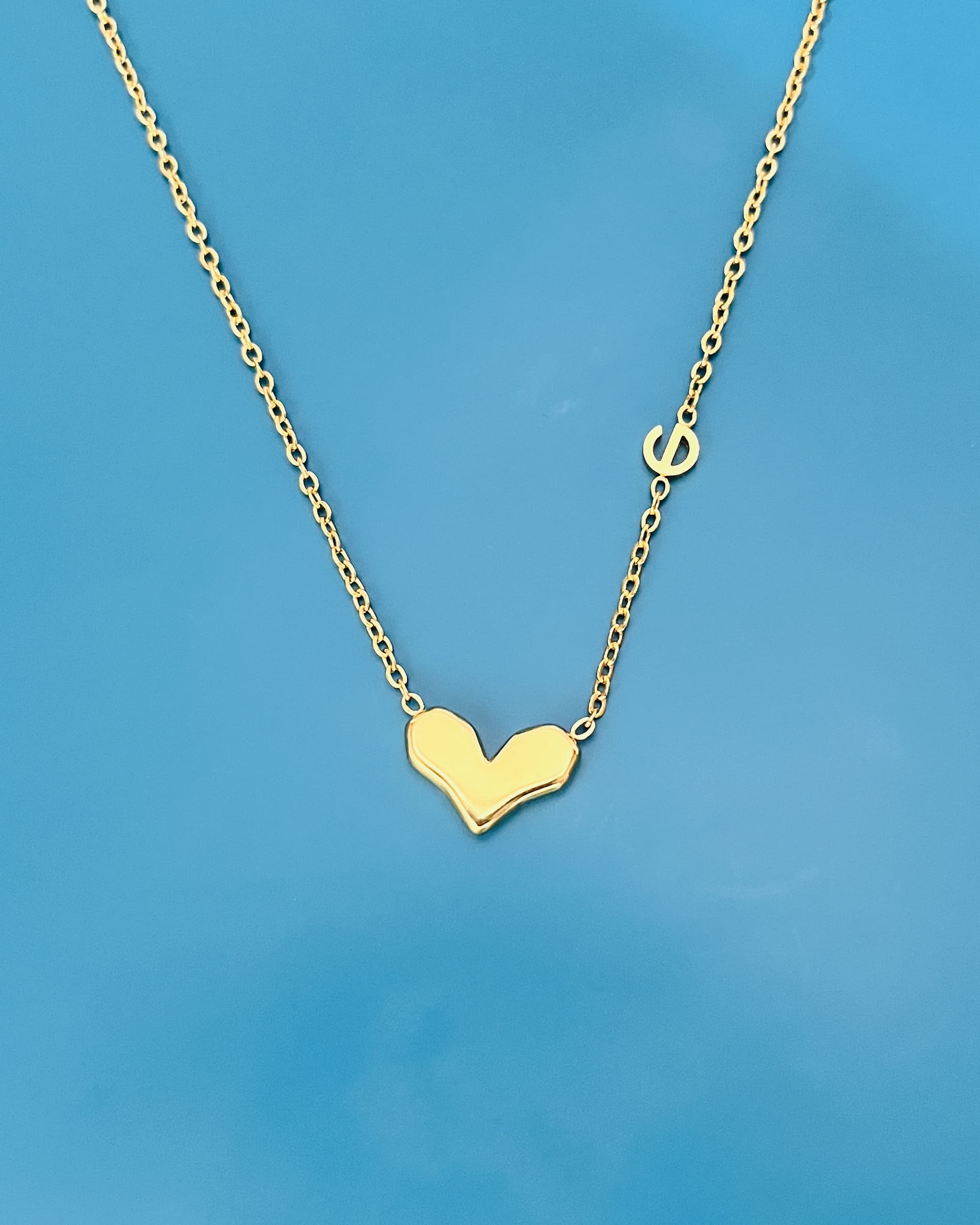 Initial Off-Center Heart Necklace