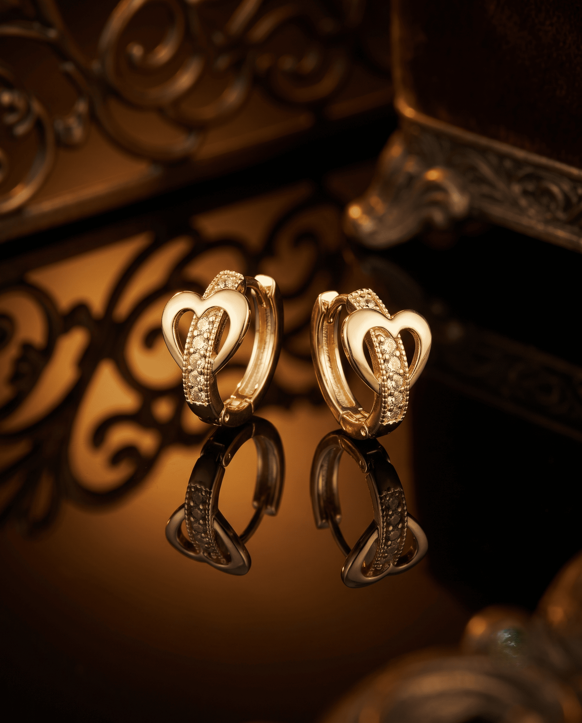 Celeste Heart Hoop Earrings