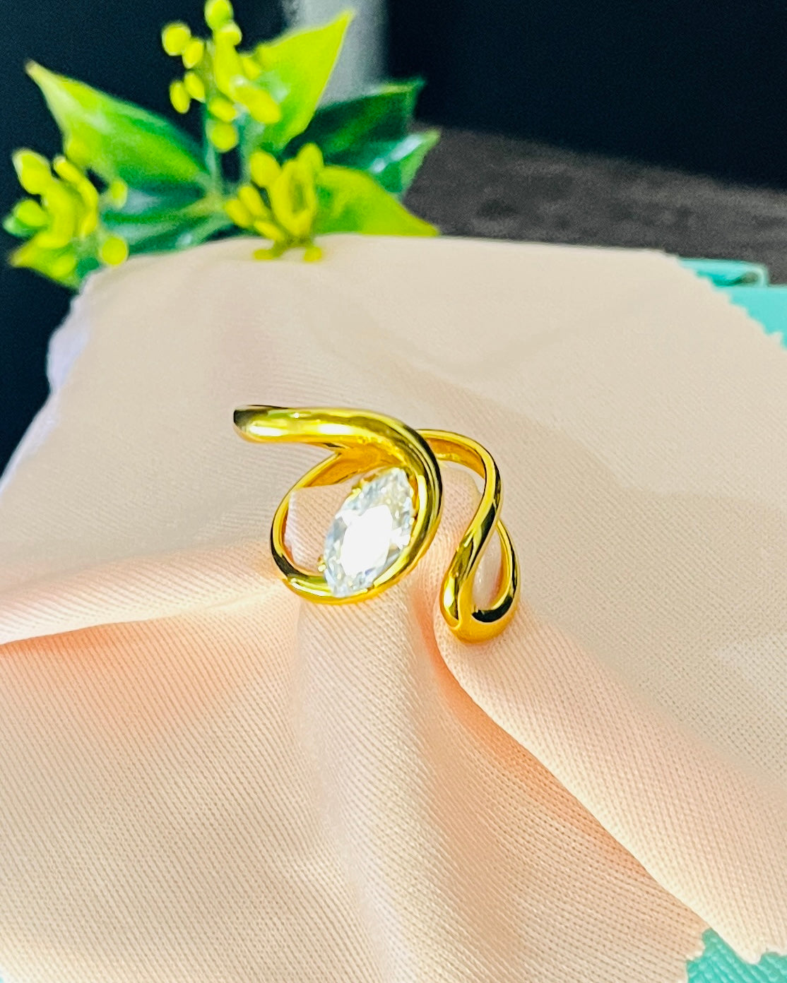 Marquise Serpent Loop Ring