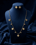 Gold Four-Leaf Clover Charm Set Necklace