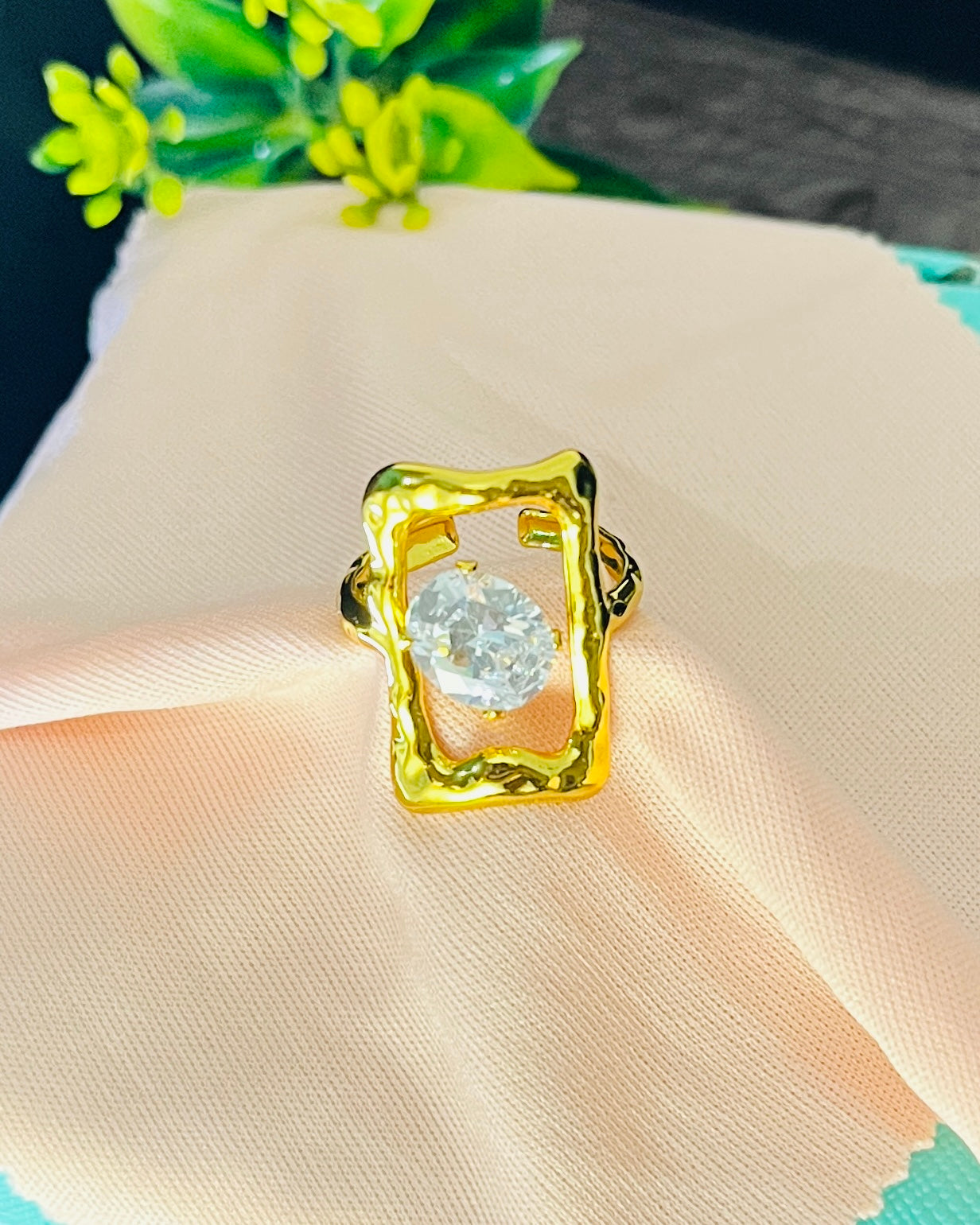 Open Frame Floating Gem Ring