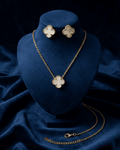 White Mother-of-Pearl Clover Set Necklace