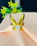 Angel Wing Heart Crystal Ring