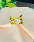 Criss-Cross Multi-Strand Heart Ring