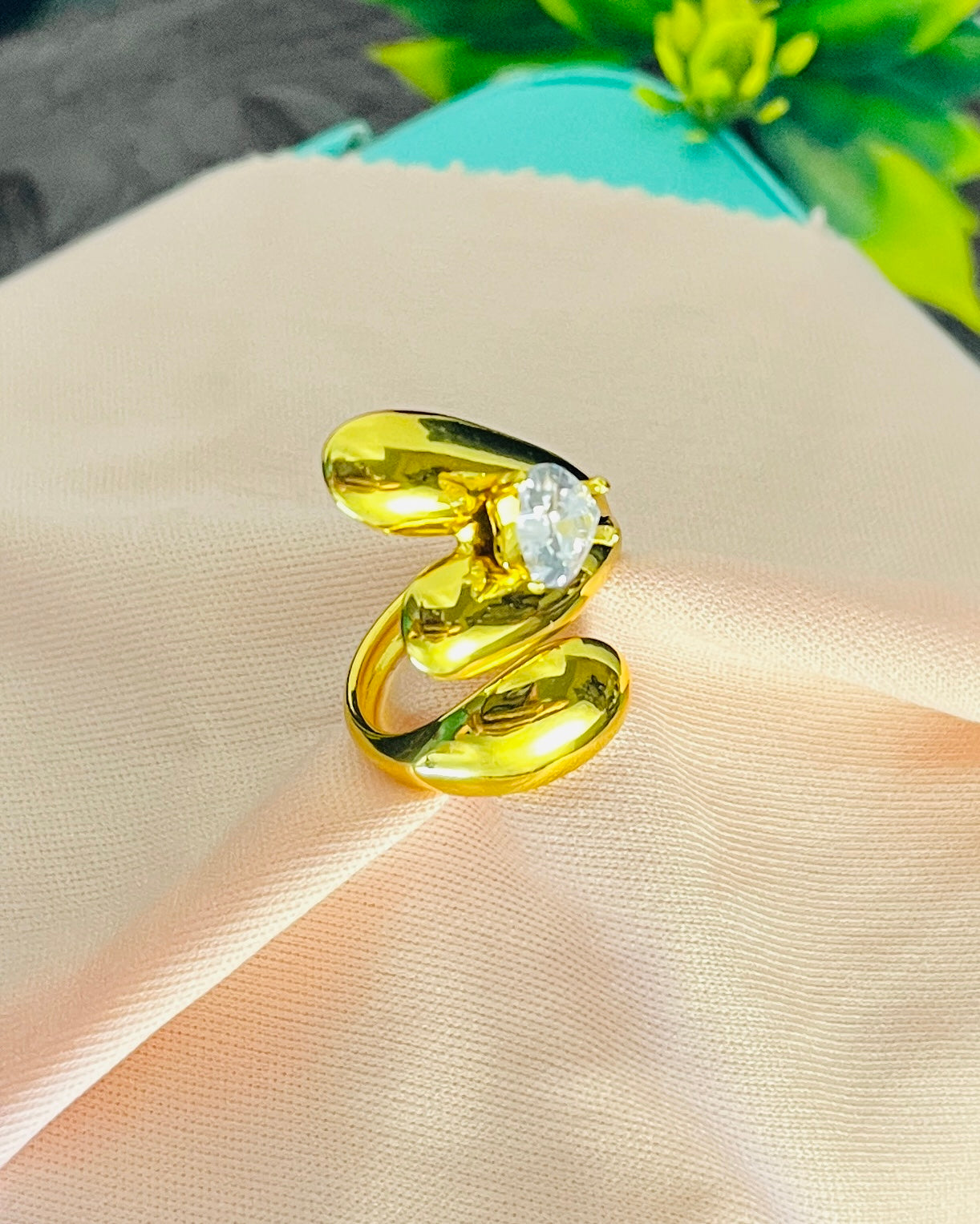 Chunky Coiled Serpent Solitaire Ring