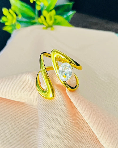 Asymmetrical Ribbon Oval Ring