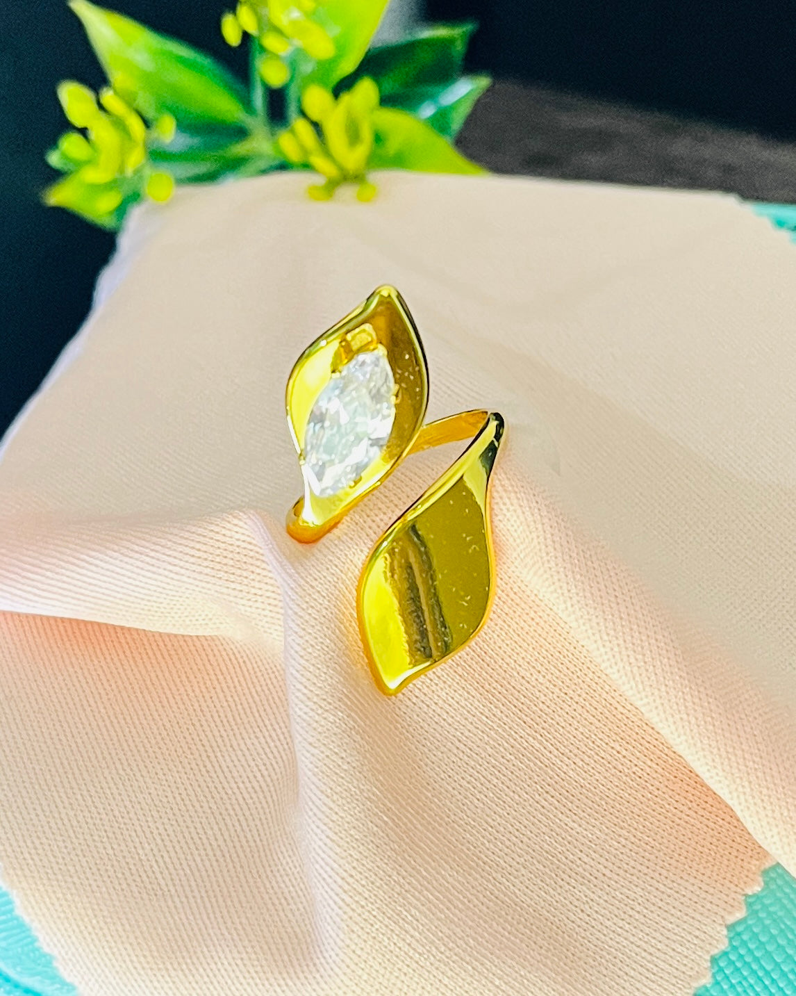 Twin Leaf Marquise Bypass Ring