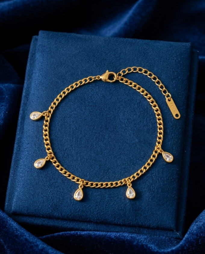 Crystal Teardrop Dangle Bracelet