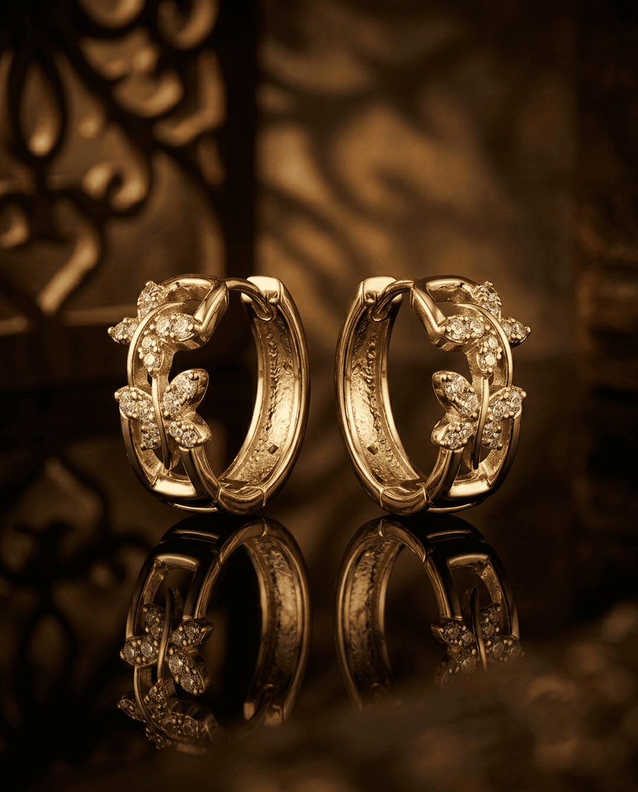 Bloom Butterfly Hoop Earrings