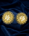 Golden Burst Daisy Studs Earring