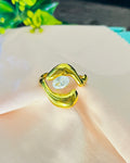 Organic Fluid Oval Solitaire Ring