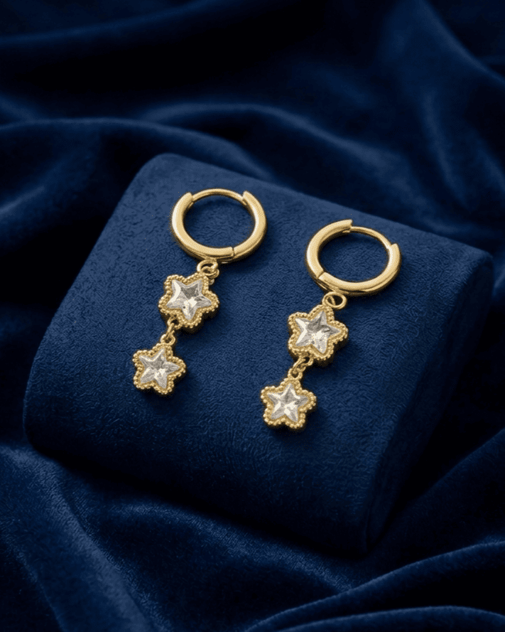 Stellar Crystal Drop Huggies Earring