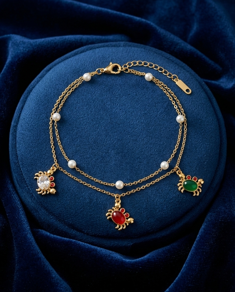 Pearl & Gem Crab Bracelet