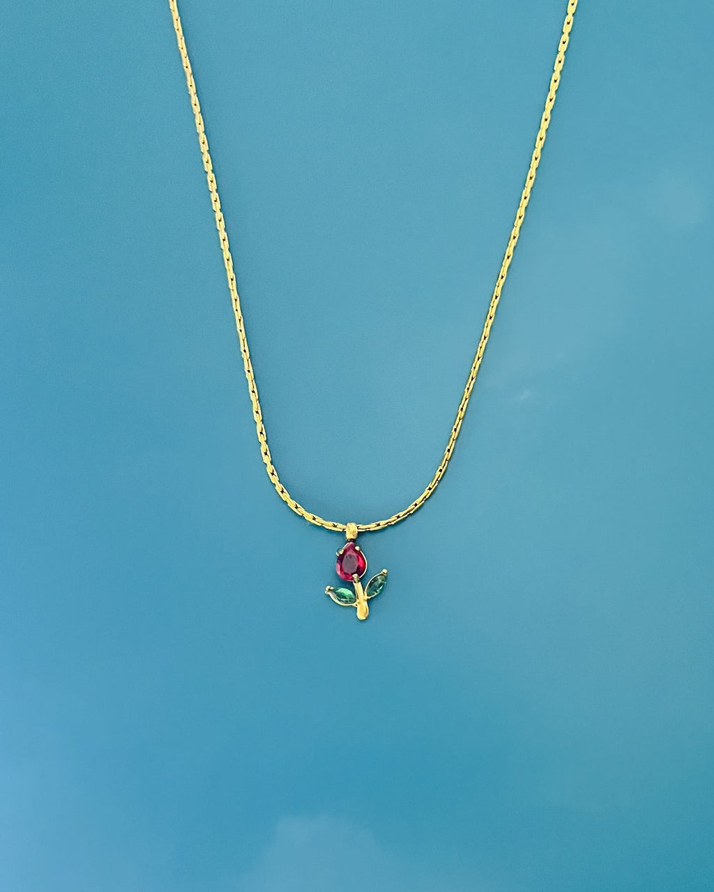 Gemstone Flower Necklace