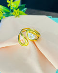 Swirl Bypass Pear Ring