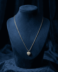 Brushed Gold Puffy Heart Locket Necklace