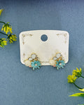 Aqua Flora Crystal Cluster Earrings