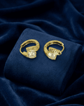 Swirl Solitaire Huggie Hoops Earring