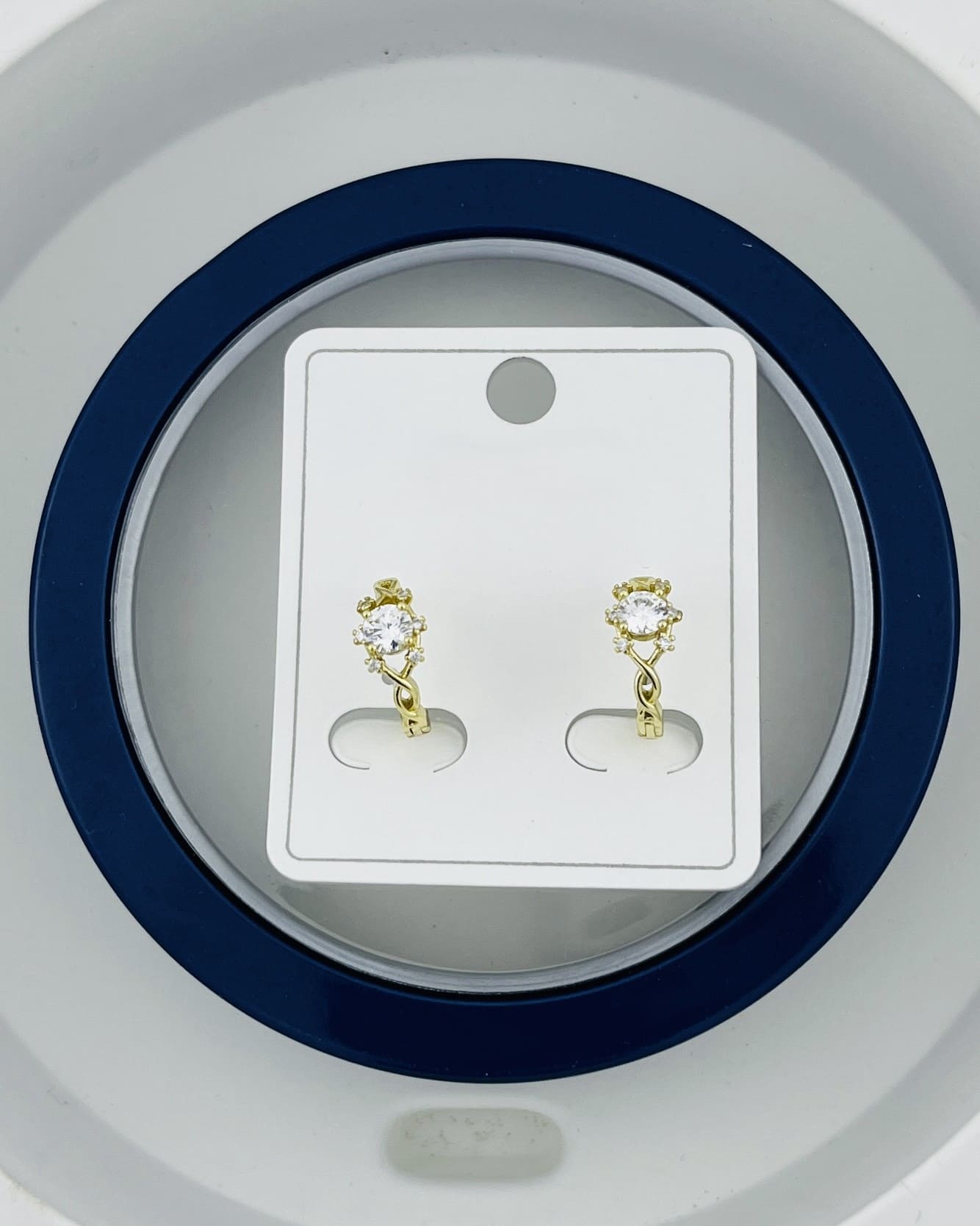 Solitaire Twist Hoop Earrings
