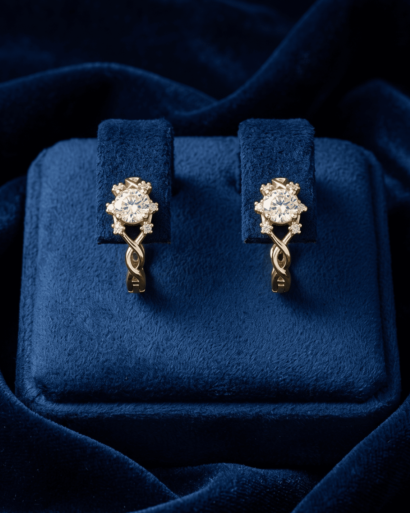 Solitaire Twist Hoop Earrings