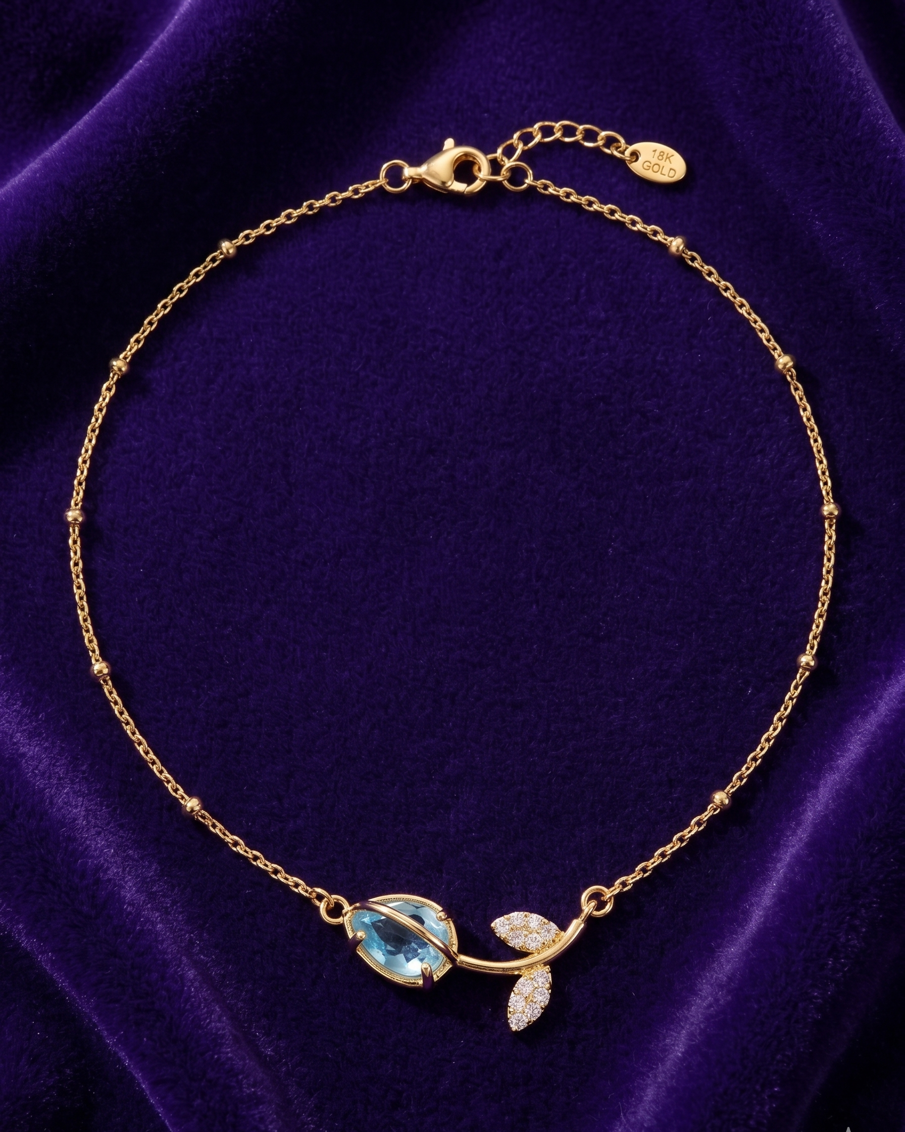 Blue Rose Tulip Necklace