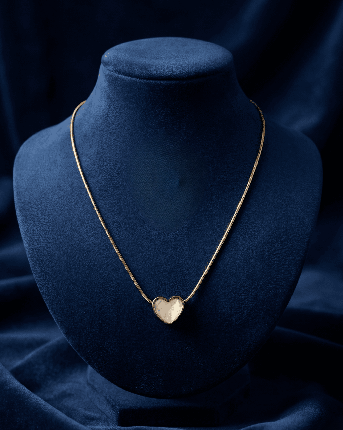 Pearl Heart Snake Chain Necklace