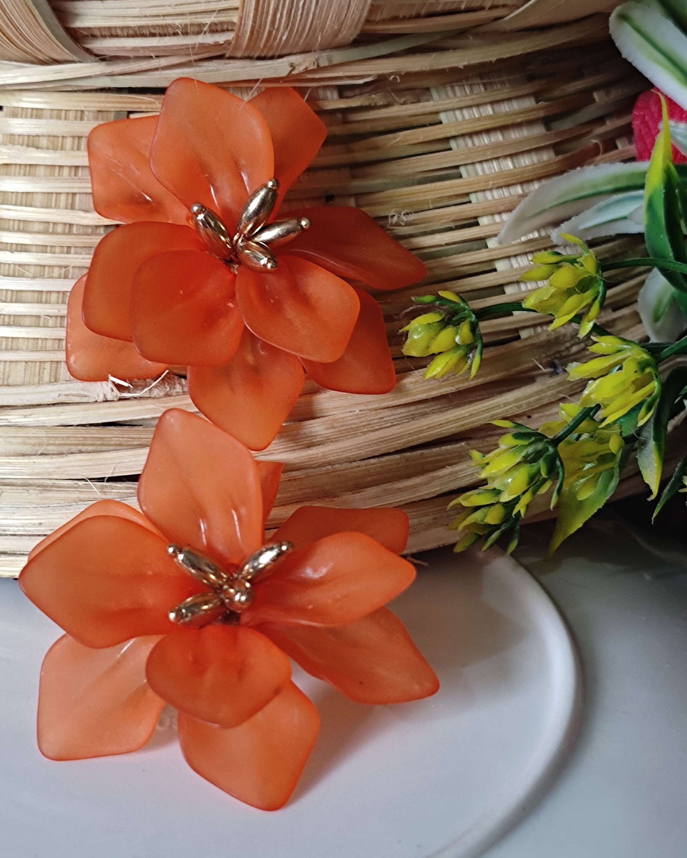Crysteliya Sunset Bloom Floral Studs