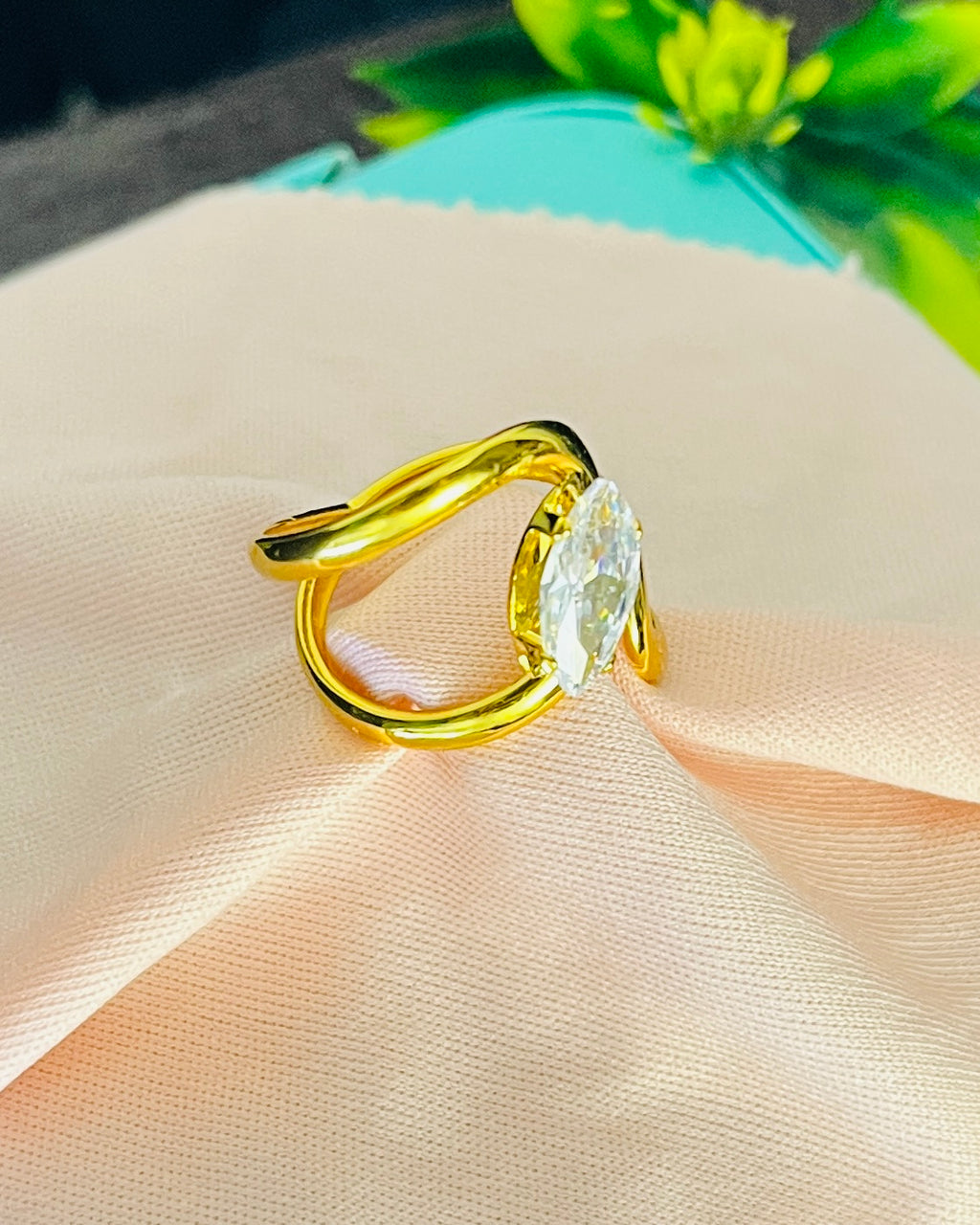 Marquise Serpent Loop Ring