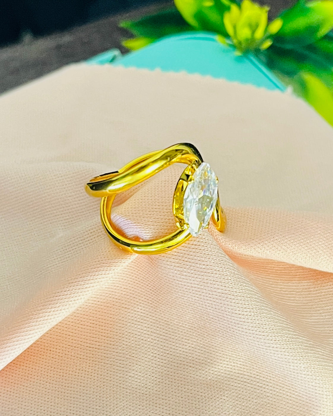 Marquise Serpent Loop Ring