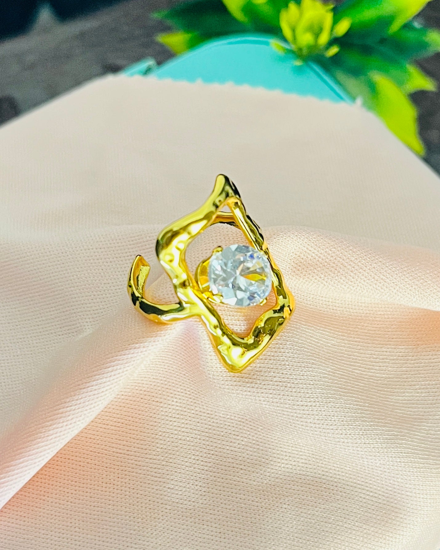 Open Frame Floating Gem Ring