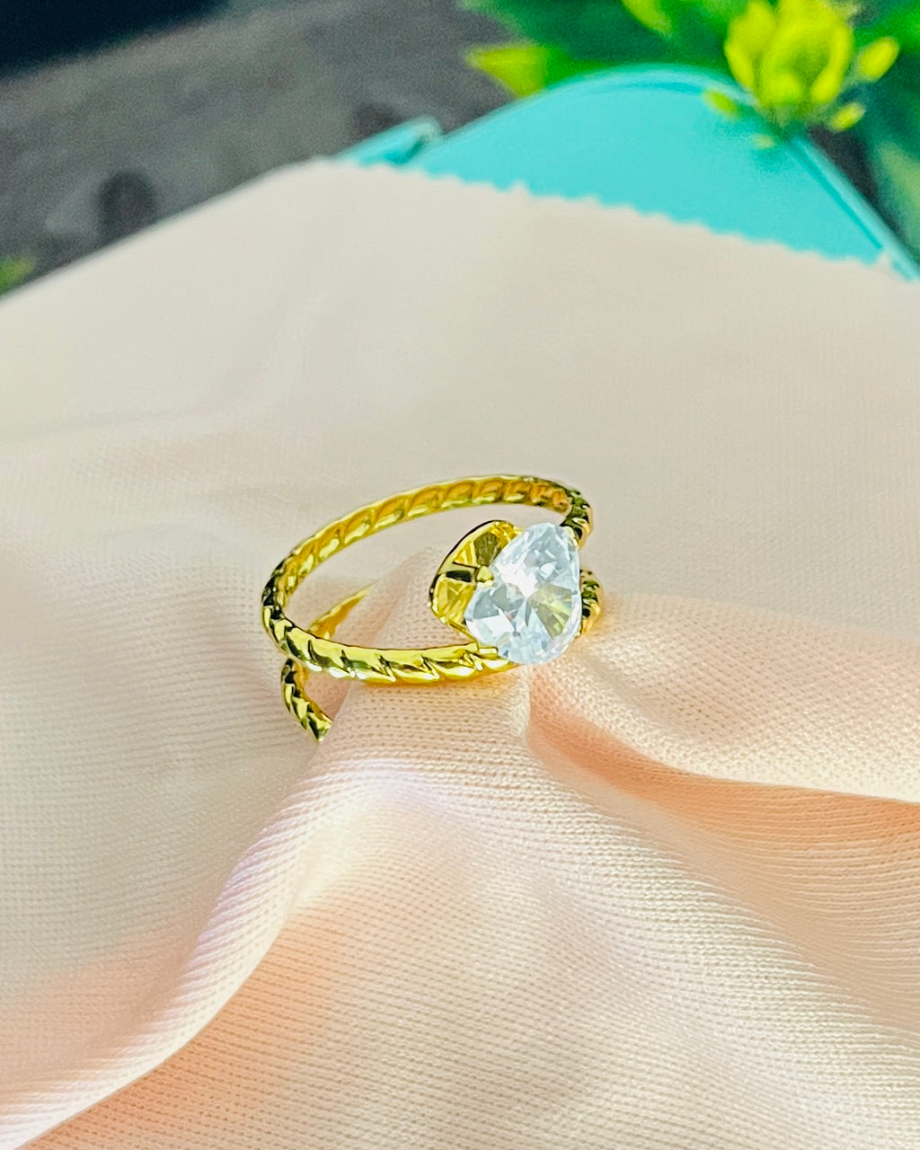 Twisted Rope Twin-Band Heart Ring