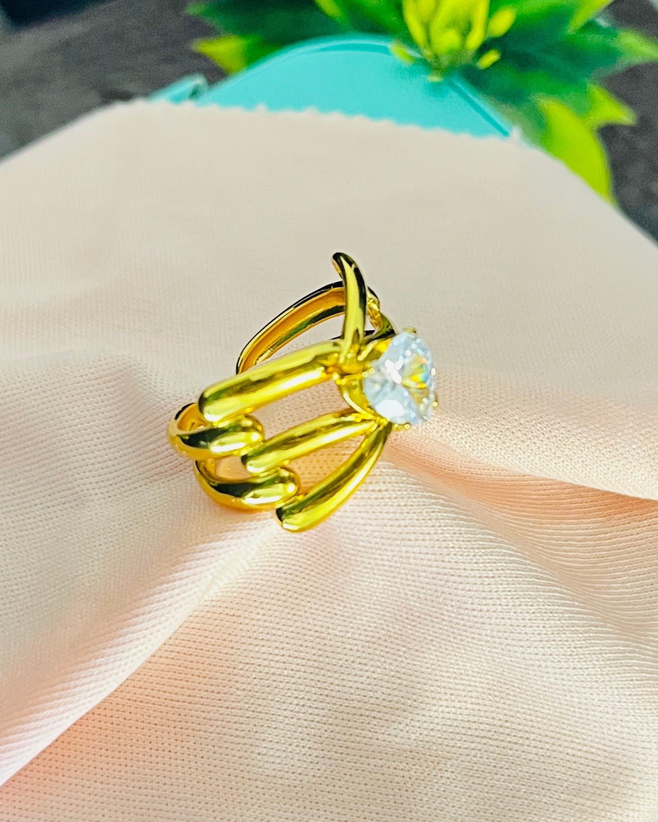 Criss-Cross Multi-Strand Heart Ring