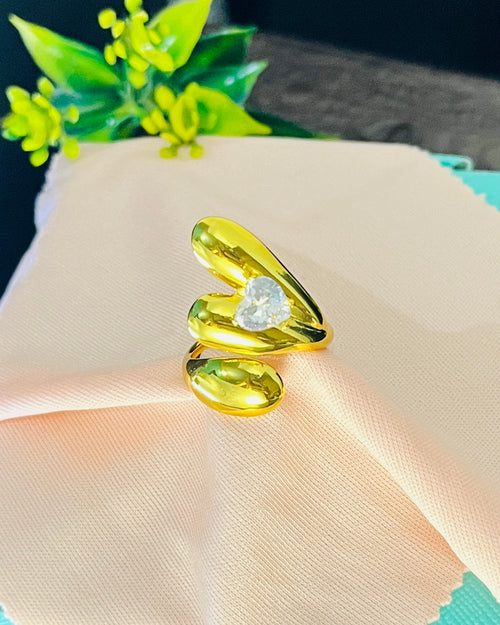 Chunky Coiled Serpent Solitaire Ring