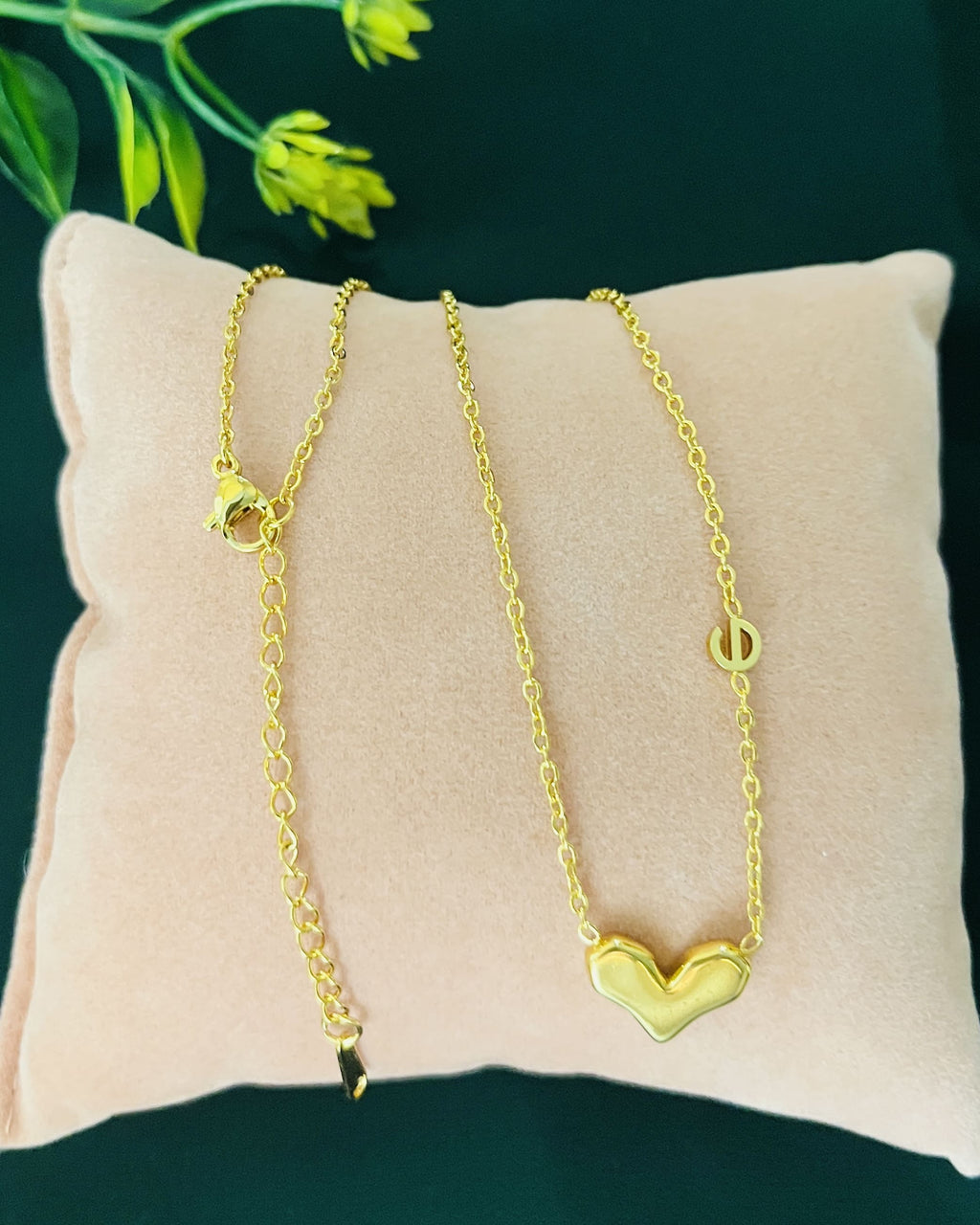 Initial Off-Center Heart Necklace