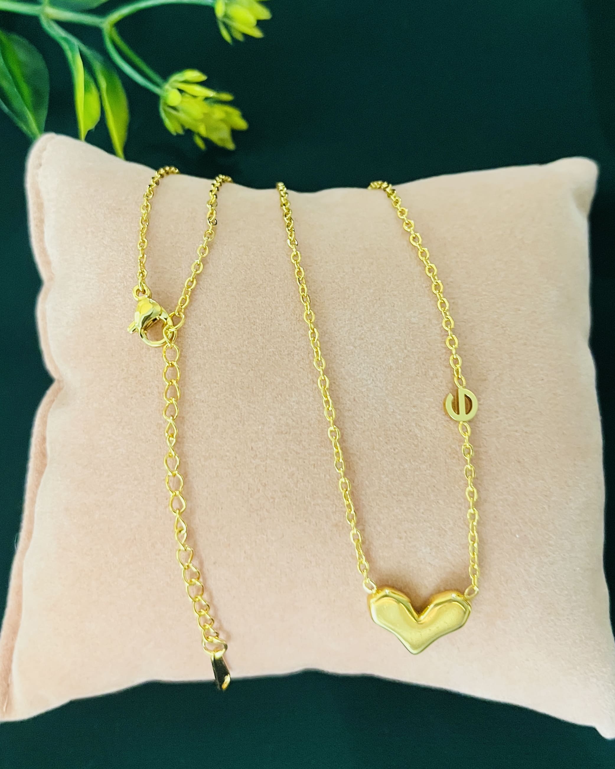 Initial Off-Center Heart Necklace
