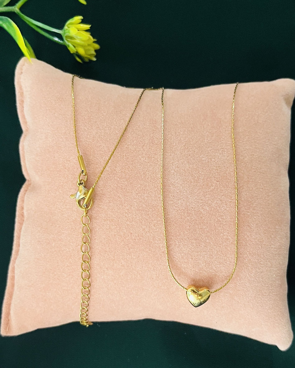 Minimalist Puffy Heart Choker Necklace