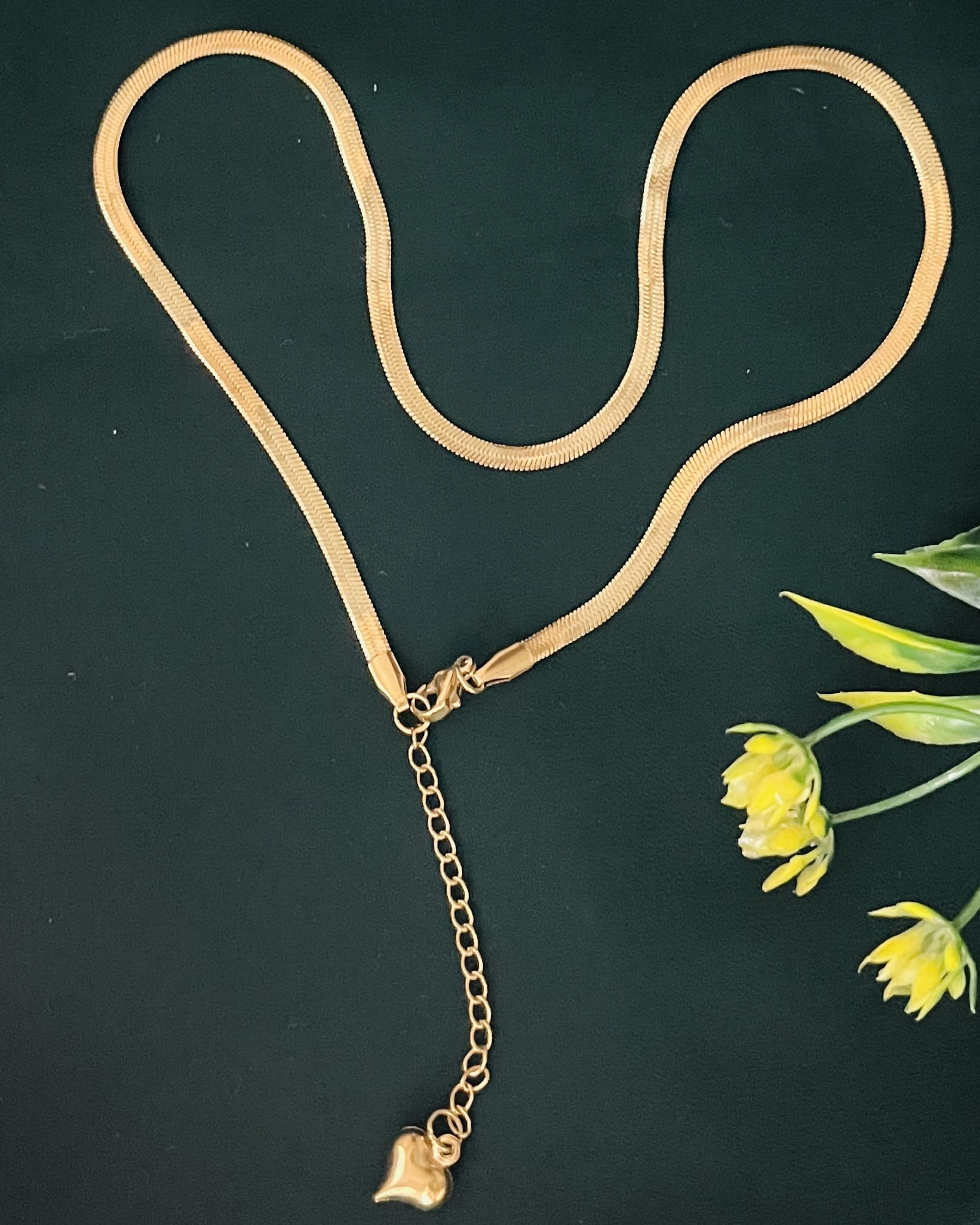 Gold Flat Snake Chain Necklace