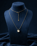 Cushion-Cut Mother-of-Pearl Snake Chain Necklace