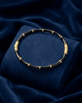 Black Enamel & Gold Bamboo Bangle Kada(2-6)