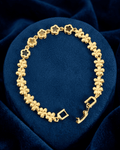 Gold Daisy Floral Link Bracelet