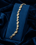 Gold Zig-Zag Diamond Link Bracelet