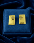 Textured Gold Plate Flower Earrings